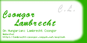 csongor lambrecht business card